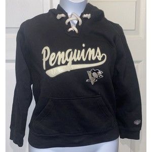 Pittsburgh Penguins  Old Time Hockey Heavyweight Jersey Lacer Hoodie Small